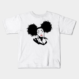 Stenciled Afro Puffs Kids T-Shirt